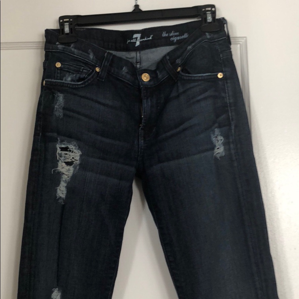 skinny, distressed 7 for all mankind jeans. sz 27